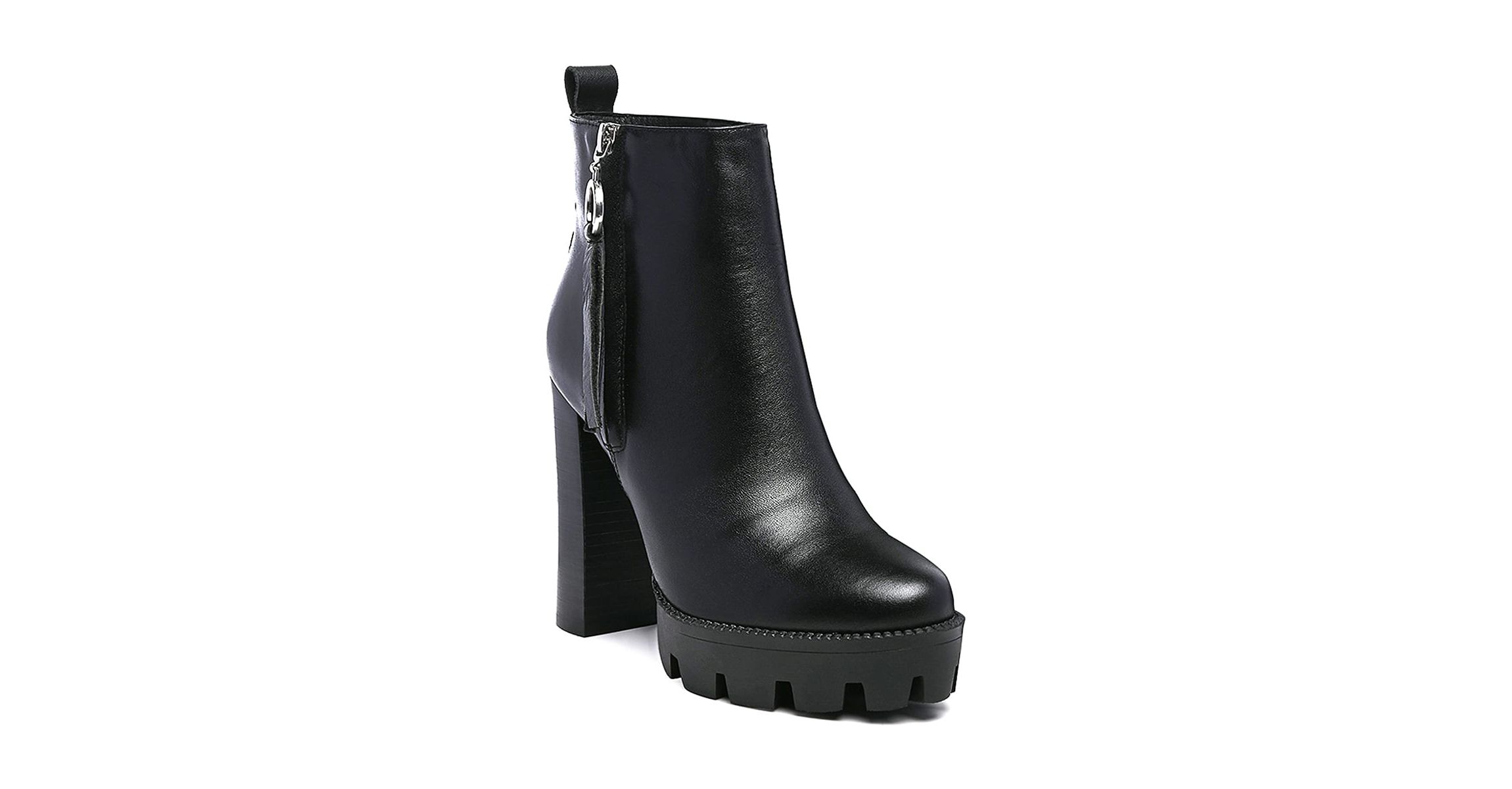 High Heeled Leather Ankle Boot