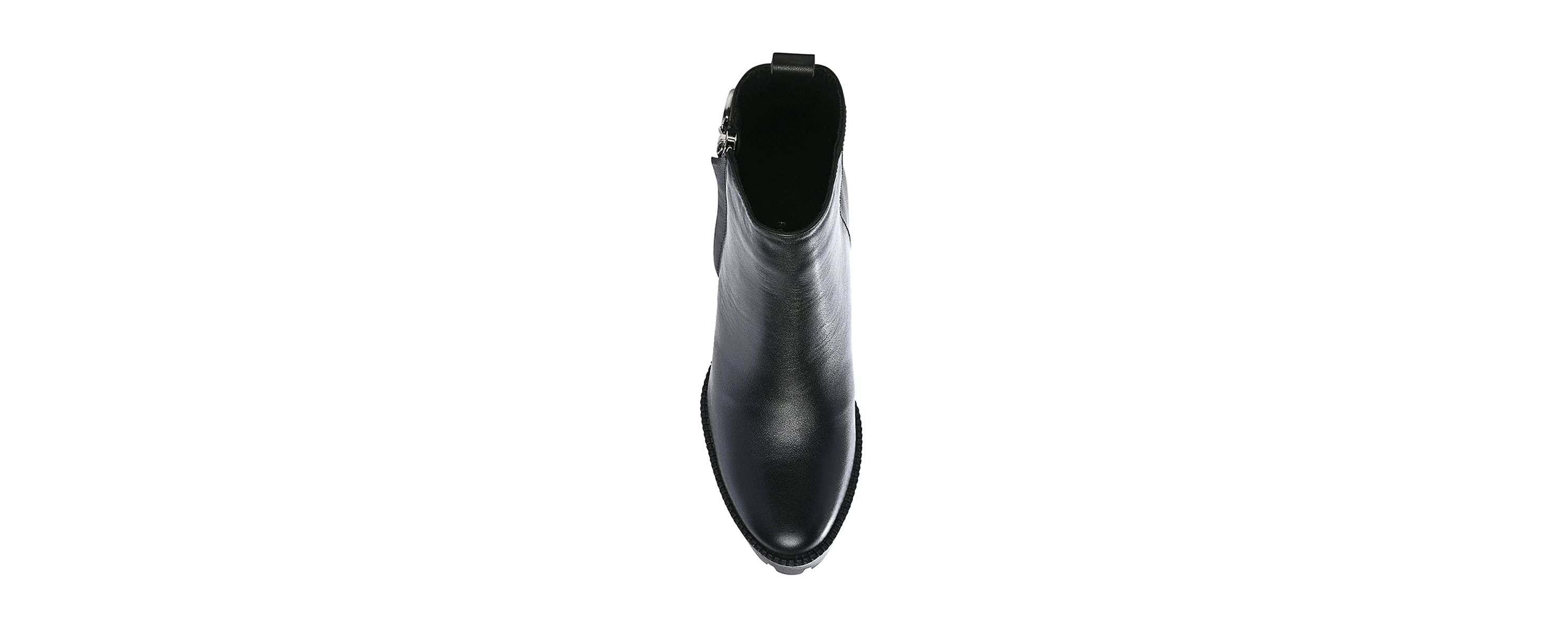 High Heeled Leather Ankle Boot