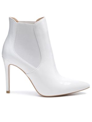 Rag&Co Women's Molina High Heeled Chelsea Boot, White, 6M