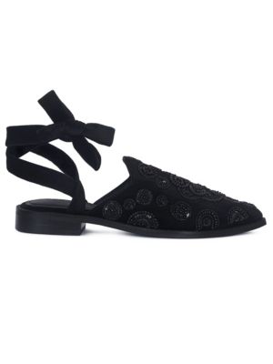 Rag&Co Women's Mande Embroidered Mules, Black, 8M