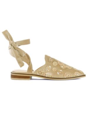 Rag&Co Women's Mande Embroidered Mules, Beige, 5M