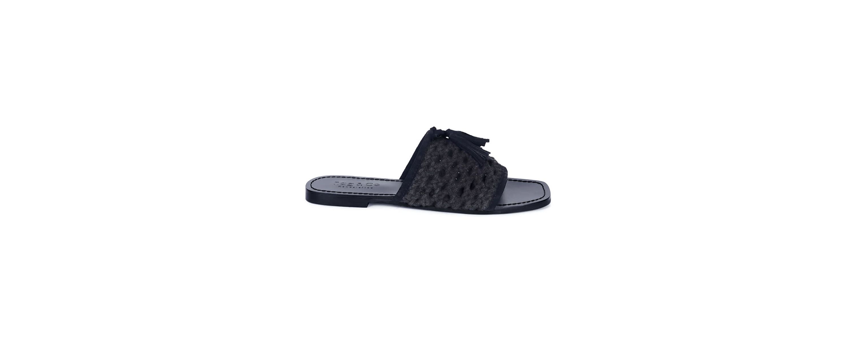 Cedar Handwoven Natural Tassel Flats