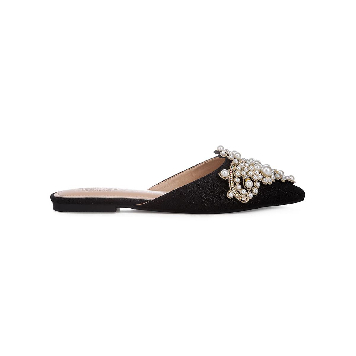 Geode Pearl Embellished Slip On Mules