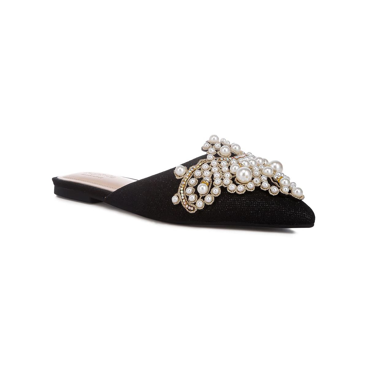 Geode Pearl Embellished Slip On Mules