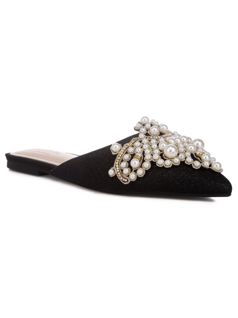 Geode Pearl Embellished Slip On Mules