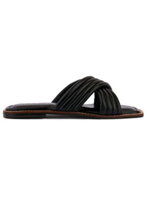 Rag&Co Women's Eura Quilted Leather Flats, Black, 5M