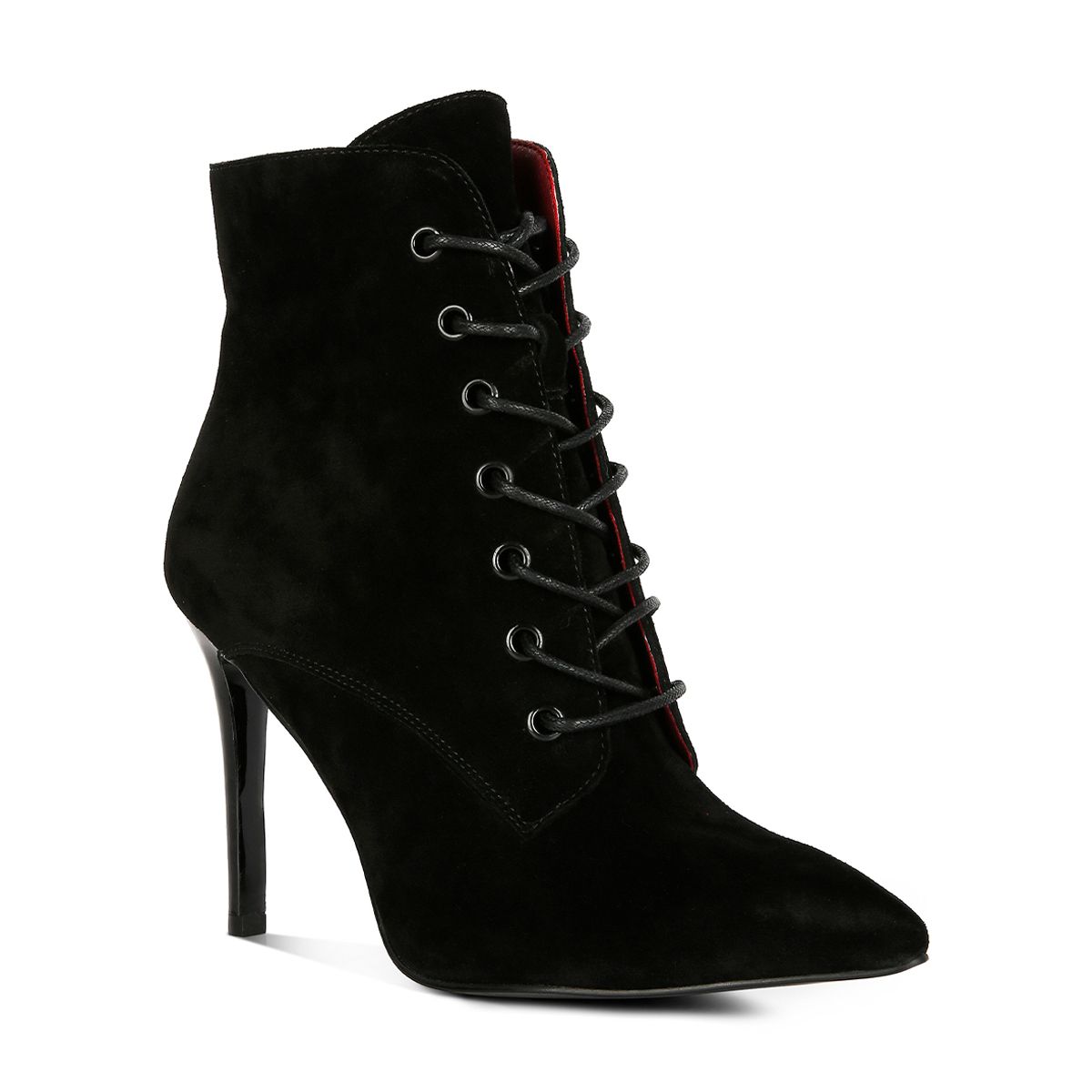 Sulfur Suede Leather Stiletto Ankle Boot