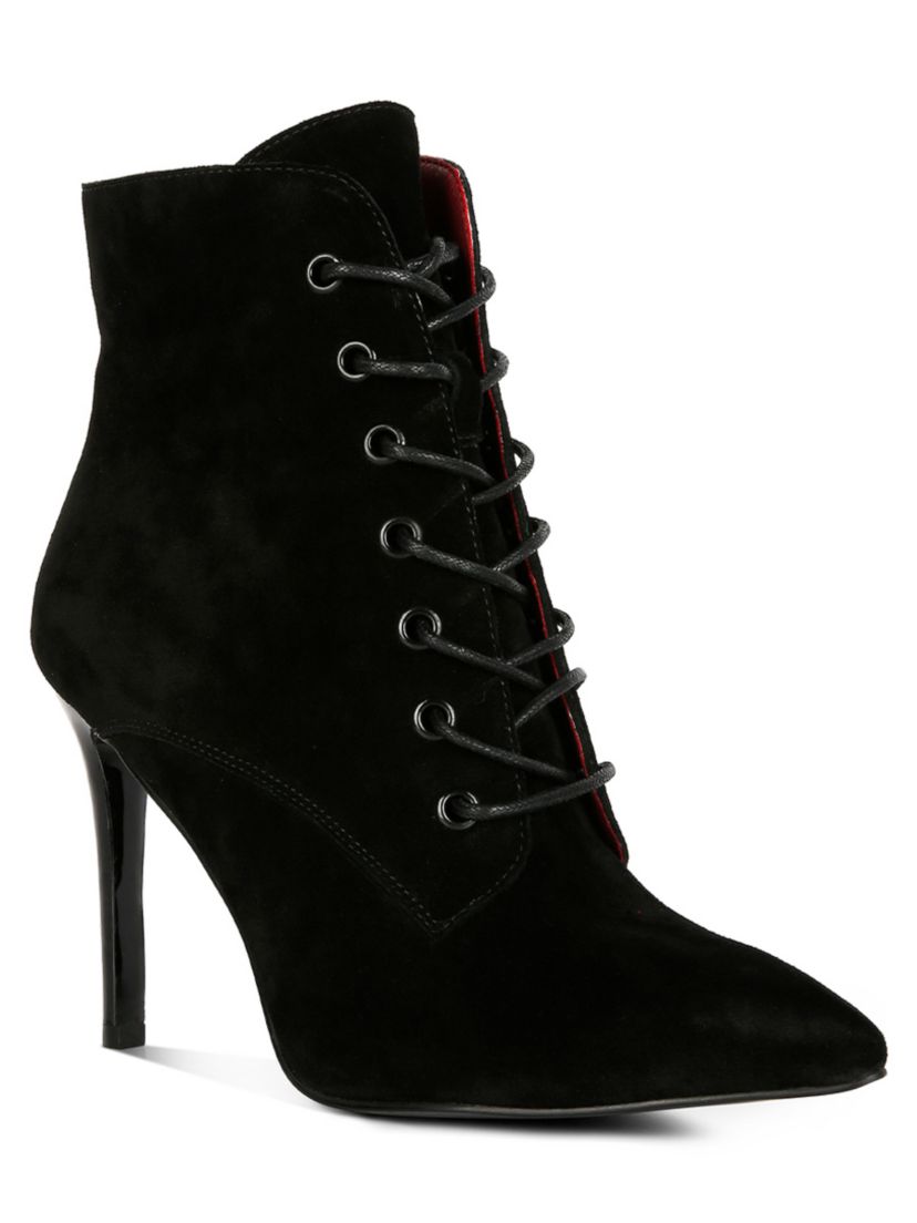 Sulfur Suede Leather Stiletto Ankle Boot