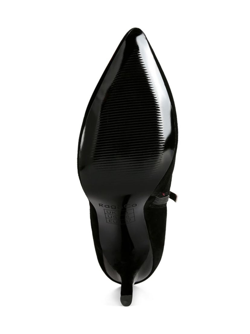 Sulfur Suede Leather Stiletto Ankle Boot