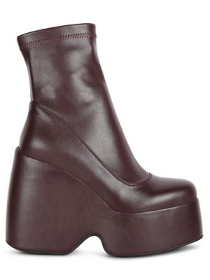 Rag&Co Women's Purnell High Platform Ankle Boots, Burgundy, 8M