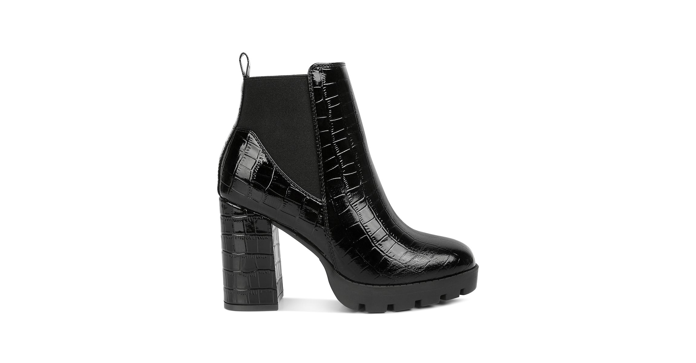 Foxy Faux Leather Croc Chelsea Boots