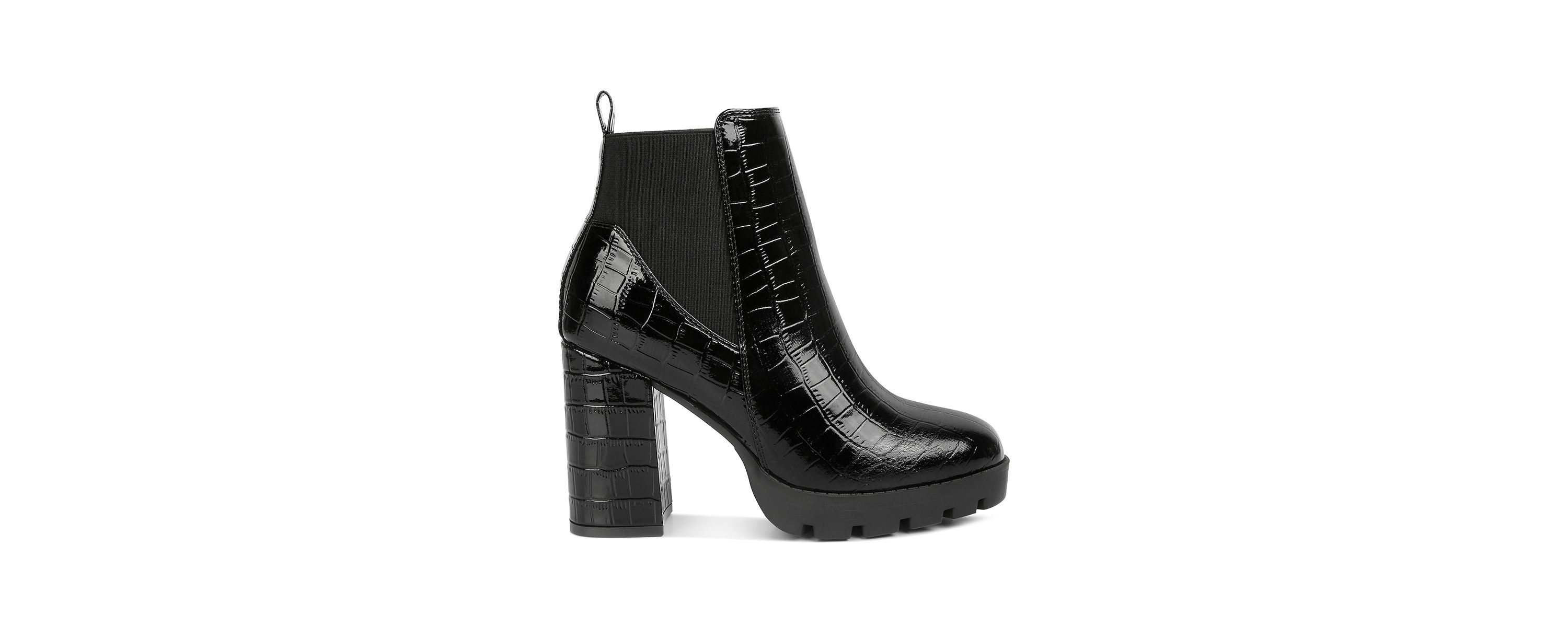 Foxy Faux Leather Croc Chelsea Boots