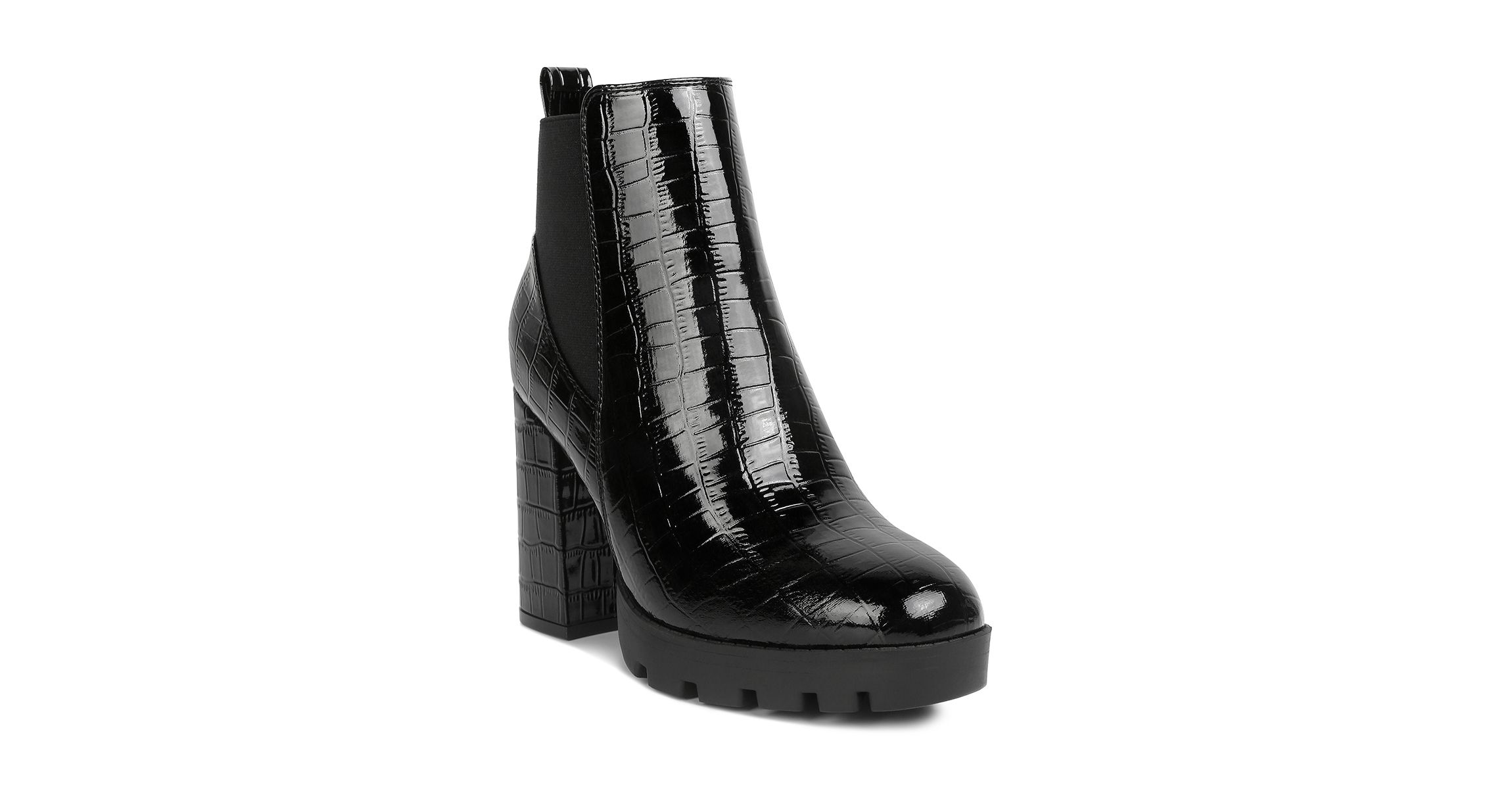 Foxy Faux Leather Croc Chelsea Boots