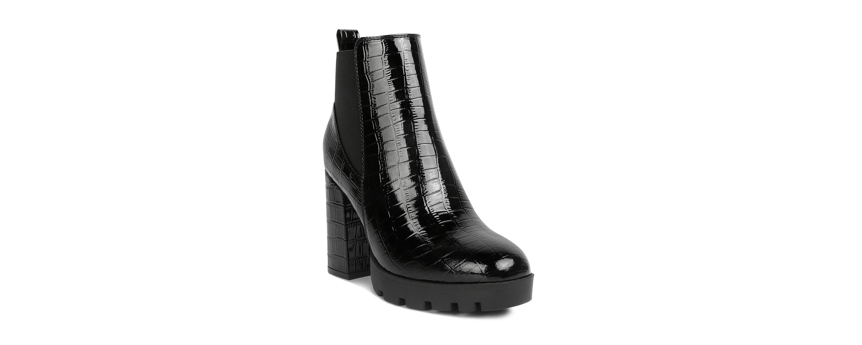 Foxy Faux Leather Croc Chelsea Boots