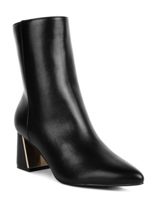 Kaira Metallic Accent Heel High Ankle Boots