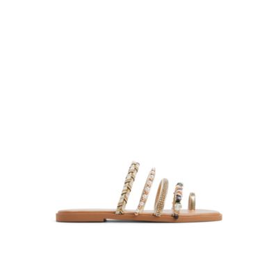 ALDO Women's Lindya Flat Sandals, Gold, 9M