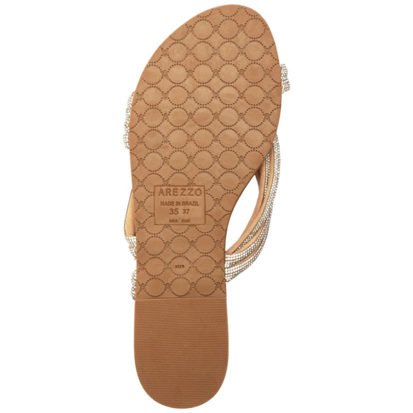 Womens Mikayla Rhinestone Flat Sandal