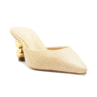 Arezzo Women's Blair Mid Stiletto Pump, Beige, 6.5M