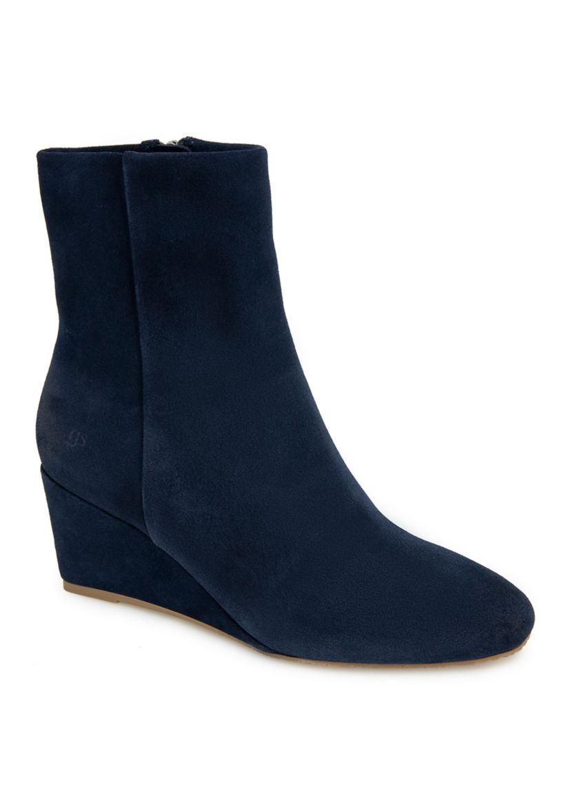 Nash Suede Side Zip Wedge Booties