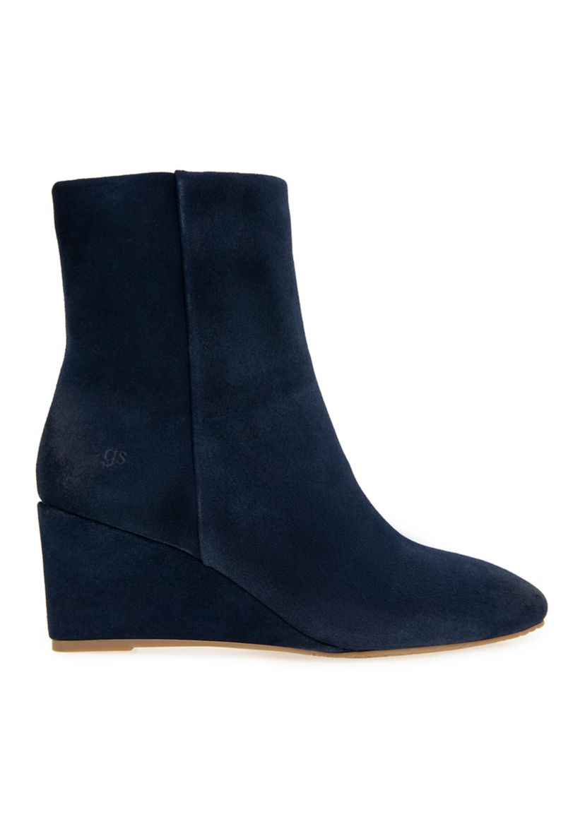 Nash Suede Side Zip Wedge Booties