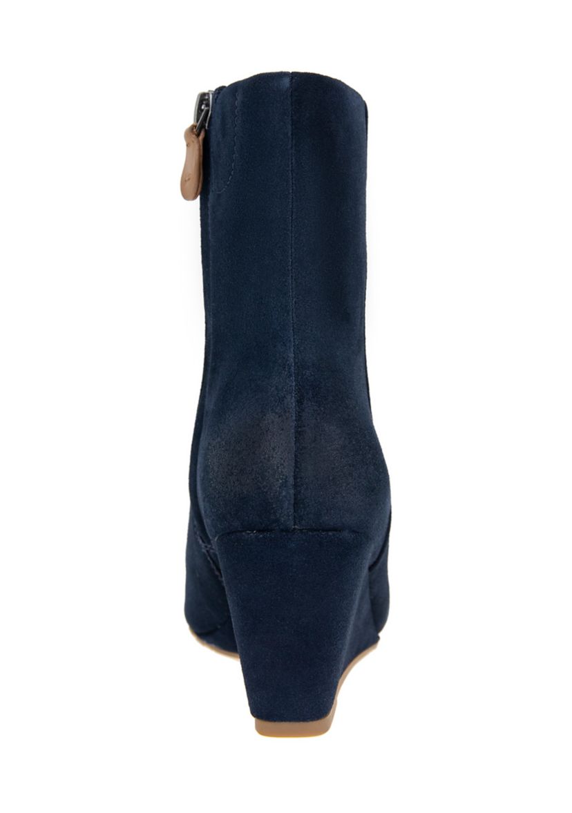 Nash Suede Side Zip Wedge Booties