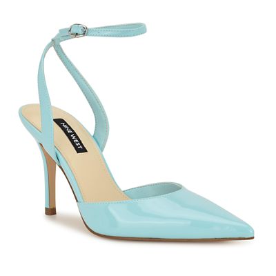 Nine West Women's Grana Pointy Toe Stiletto Heel Dress Pumps, Light Blue, 8.5M