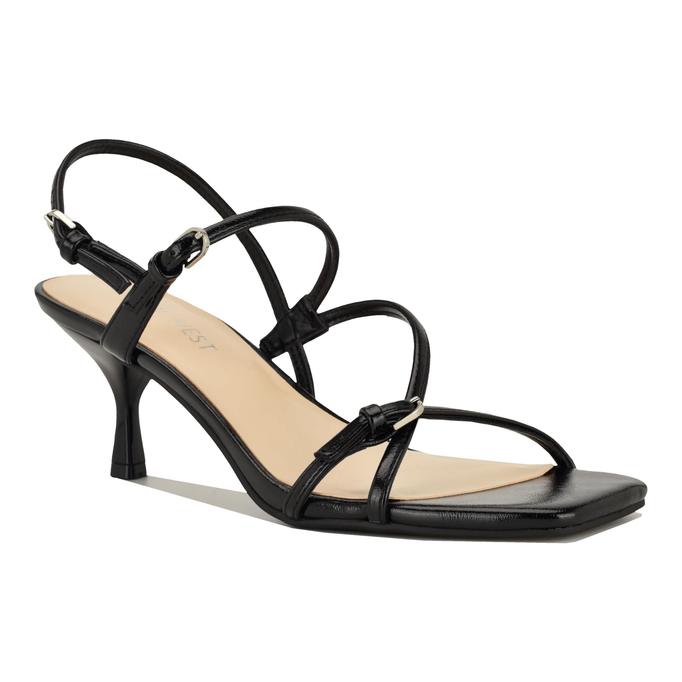 Nine West Women's Hallow Dress Sandals | Black | Size 8.5 | PU Leather
