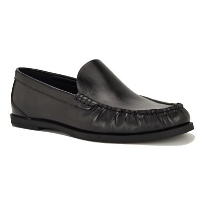 Nine West Women's Postit Slip-on Almond Toe Casual Loafers, Black, 9M