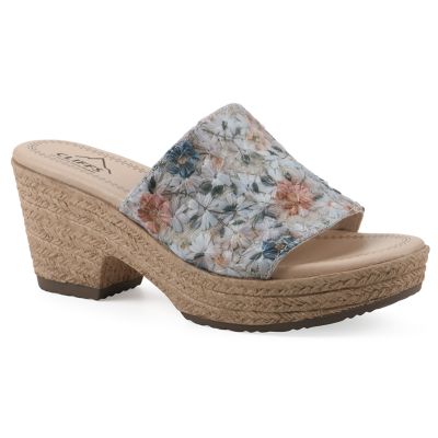 Cliffs by White Mountain Women's Biancia Wedge Sandal, Light Blue, 11M