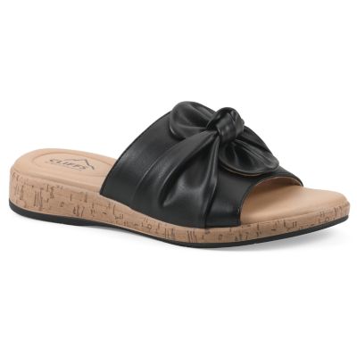 Cliffs by White Mountain Women's Bonelle Slide Sandal, Black, 9M