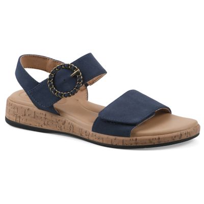 Cliffs by White Mountain Women's Bonique Dress Sandal, Navy Blue, 11M