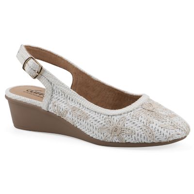 Cliffs by White Mountain Women's Boris Slingback Wedge - Wide Width, 9W
