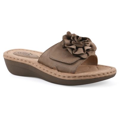 Cliffs by White Mountain Women's Casmyn Floral Mini Wedge Sandal, 9.5M