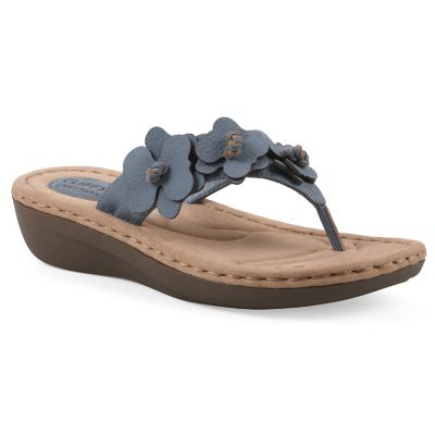 Cliffs by White Mountain Women's Cassilia Floral Mini Wedge Sandal - Wide Width, 9.5W
