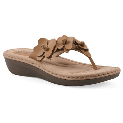 Cliffs by White Mountain Women's Cassilia Floral Mini Wedge Sandal, 10M