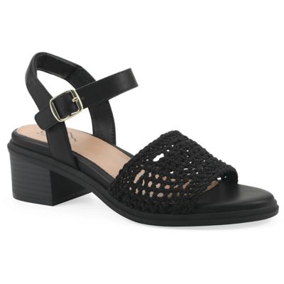 Cliffs by White Mountain Women's Cortland Block Heel Sandal, Black, 9.5M