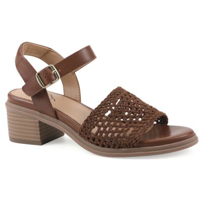 Cliffs by White Mountain Women's Cortland Block Heel Sandal, Tan, 6.5M