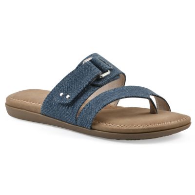 Cliffs by White Mountain Women's Fancify Slide Sandal, Blue, 7M