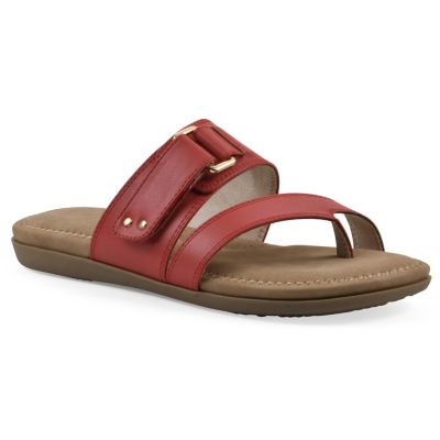 Cliffs by White Mountain Women's Fancify Slide Sandal, Red, 9.5M