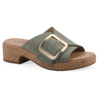 Cliffs by White Mountain Women's Filipa Block Heel Sandal, Sage, 9.5M