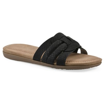 Cliffs by White Mountain Women's Fraley Slide Sandal, Black, 9.5M