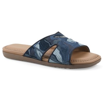 Cliffs by White Mountain Women's Frankly Slide Sandal, Blue, 11M