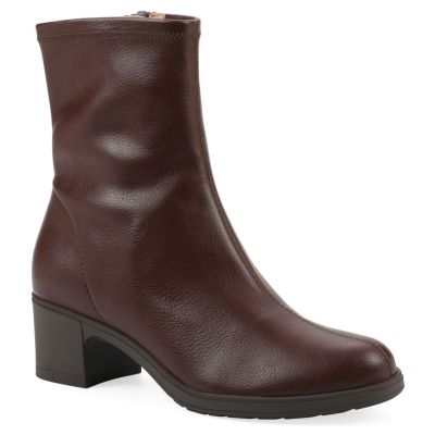 Cliffs by White Mountain Women's Huda Block Heel Bootie, Brown, 7.5W