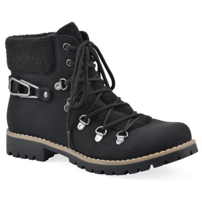 Cliffs by White Mountain Women's Pioneer Lace-Up Bootie, Black, 8M