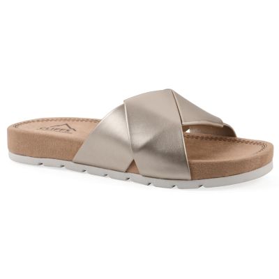 Cliffs by White Mountain Women's Tincie Slide Sandal, Gold, 11M