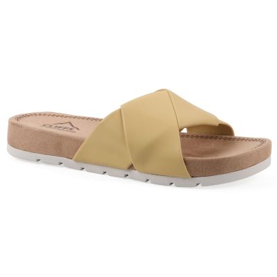 Cliffs by White Mountain Women's Tincie Slide Sandal, Yellow, 7M