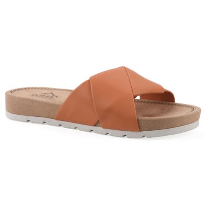 Cliffs by White Mountain Women's Tincie Slide Sandal, Orange, 9M