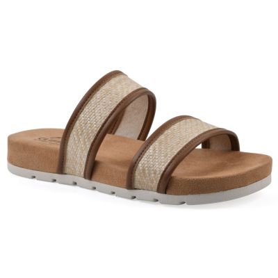 Cliffs by White Mountain Women's Tropical Slide Sandal, Brown, 8M