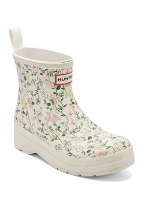 Hunter Women's Play Short Scoop Rain Boots, Ivory, 8M