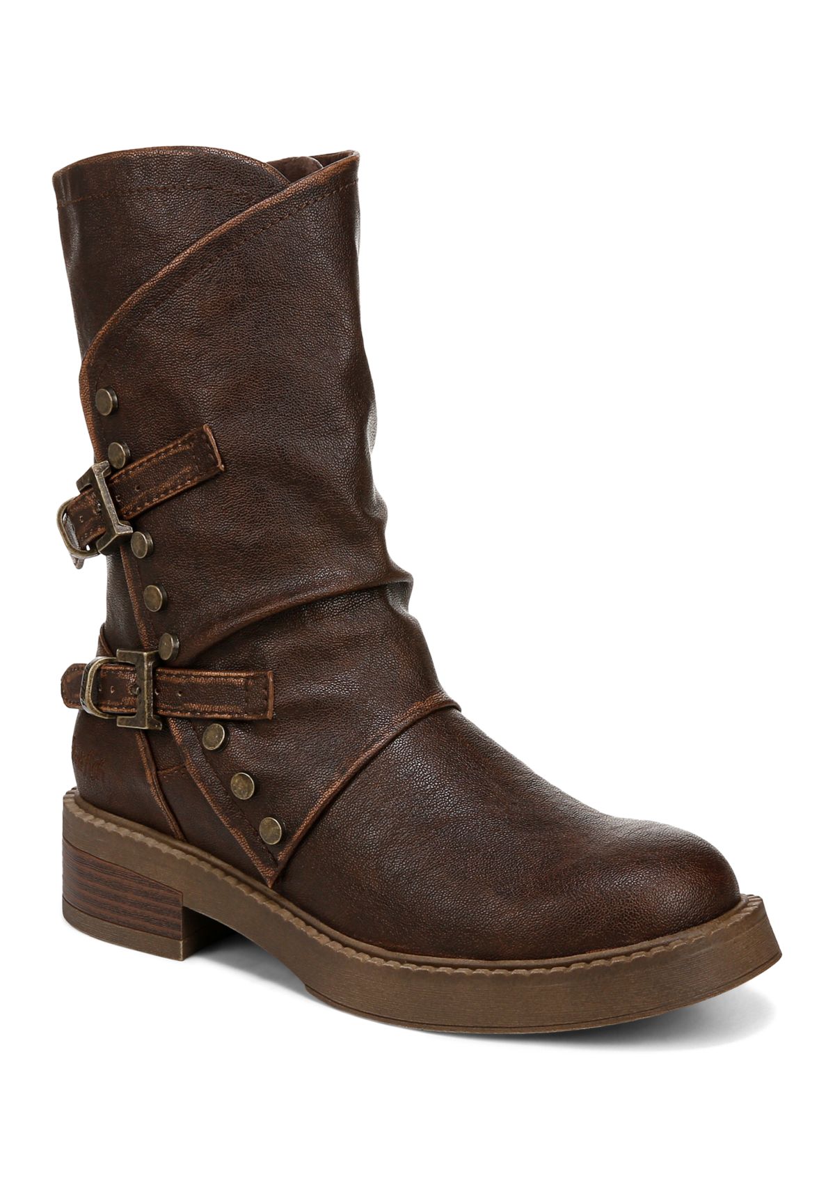 Venice Buckle Detail Boots in Brown 